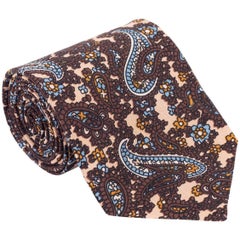 Rare Tom Ford Luxurious Brown Leaf Floral Paisley 3 1/4" Tie 