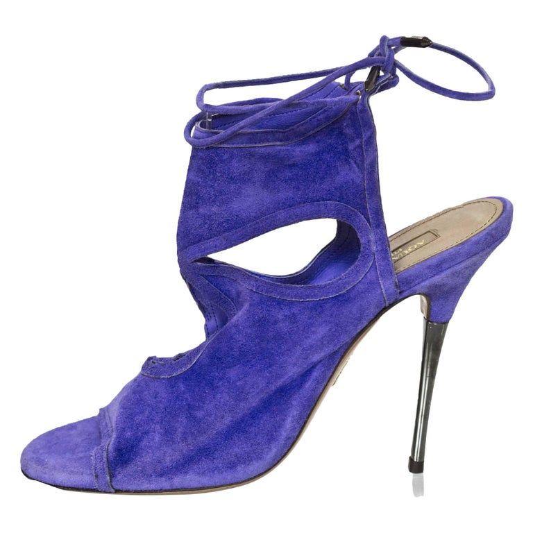 Aquazzura Purple Suede Sexy Thing Ankle Booties Sz 39 NEW For Sale at 1stDibs