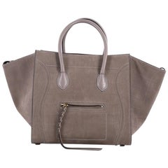 Celine Phantom Handbag Crocodile Embossed Nubuck Medium