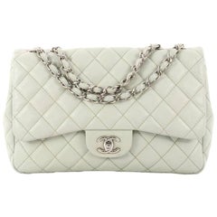 Chanel Vintage Classic Single Flap Bag Quilted Caviar Jumbo