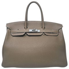 Hermes Birkin Togo 35 Taupe Handbag