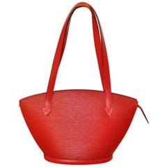 2000 Louis Vuitton Red Epi Saint Jacques Medium Handbag with Dust Bag 