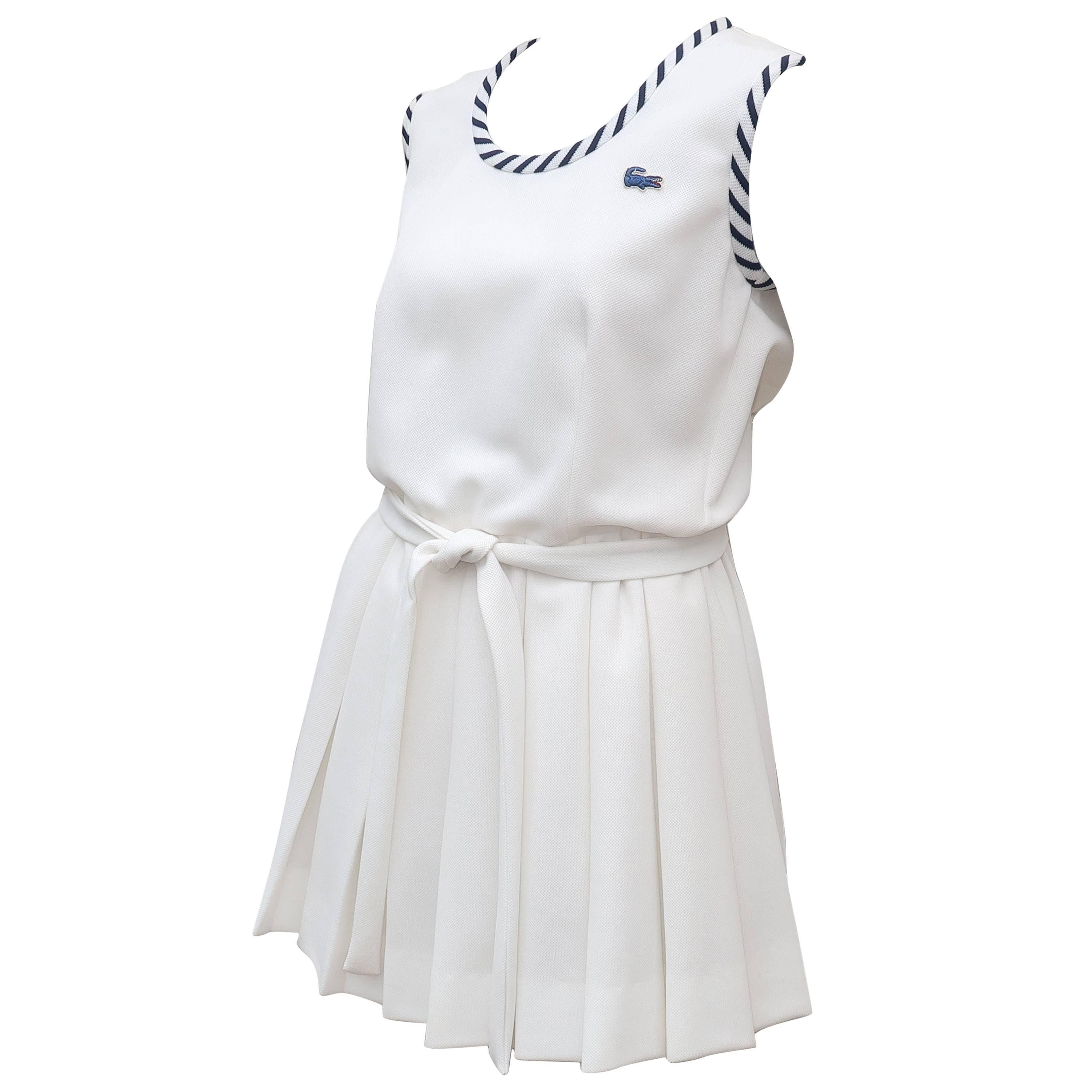 1970's Izod Blue & White Tennis Dress With Bloomers