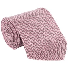 Tom Ford Tonal Zip Zag 4" Silk Blend RTL$260 Pink Tie
