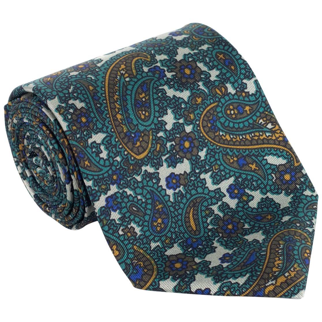 Java Brown Paisley Silk Necktie $95 Retail New Lord R Colton Studio Tie 
