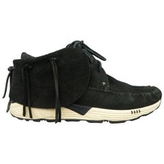 VisVim Men's Black Suede FBT Prime Moccasin Sneaker Boots