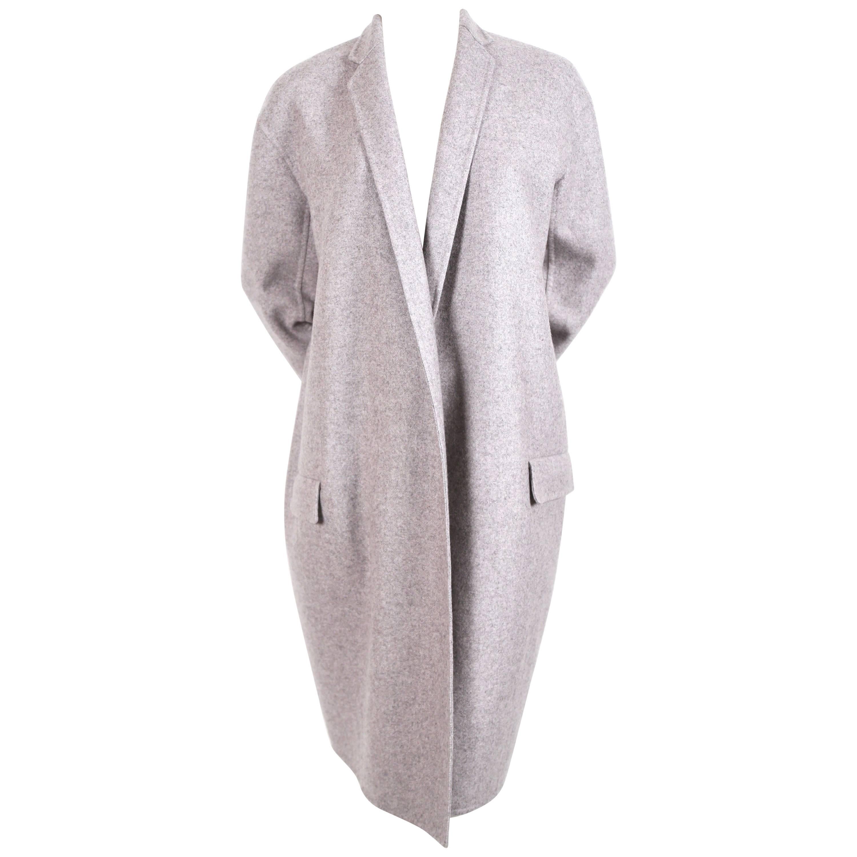 Celine By Phoebe Philo heathered grey "egg shape" cashmere coat