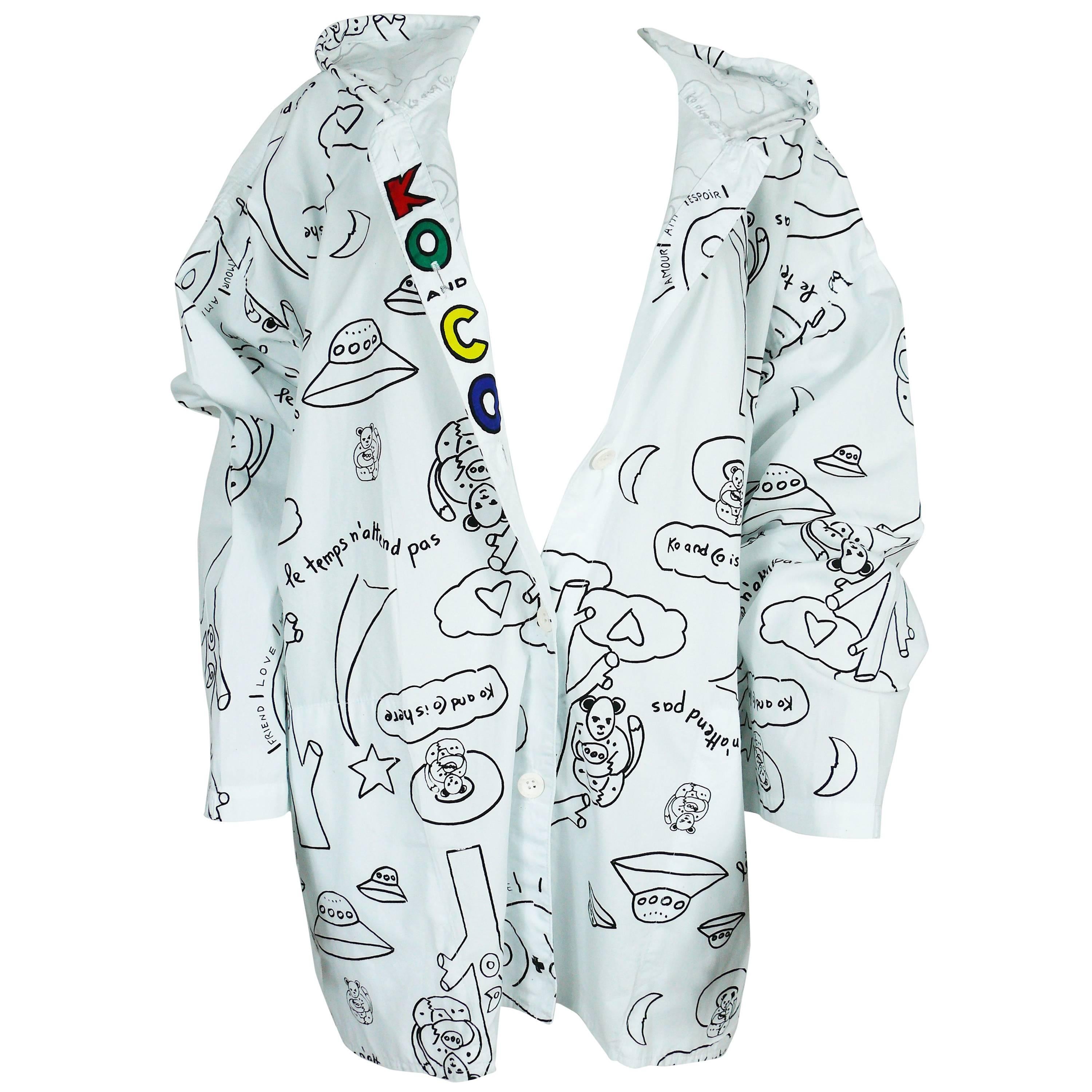 Ko and Co Vintage Cotton Print Hooded Jacket  For Sale