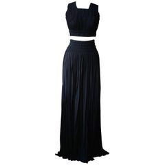Azzedine Alaia Ruched Pleated Top and Skirt 