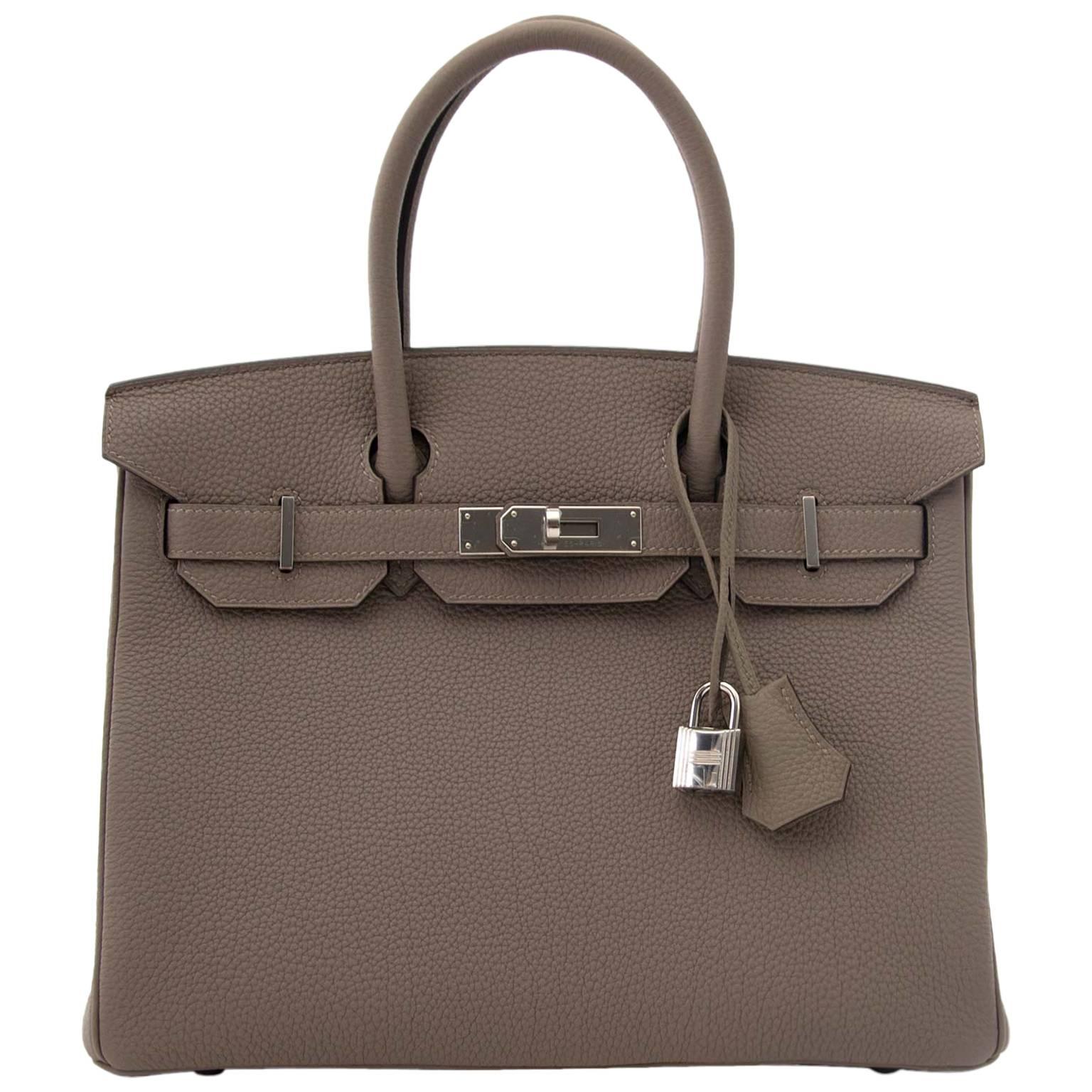 Hermès Togo Gris Asphalte Palladium Hardware Birkin 30 Bag