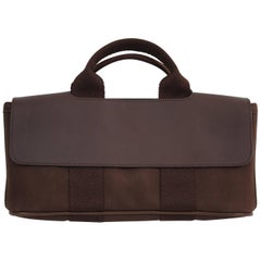 Hermes Mini Valparaiso Brown Canvas and Leather Bag