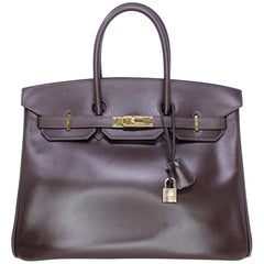 Hermes Birkin 35cm Chocolate Brown Smooth Leather