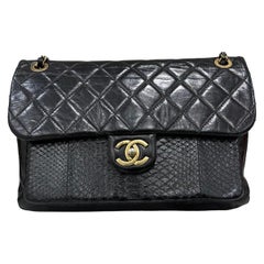 2016 Chanel Urban Mix  Flap Black Quilted Leather Shoulder Bag
