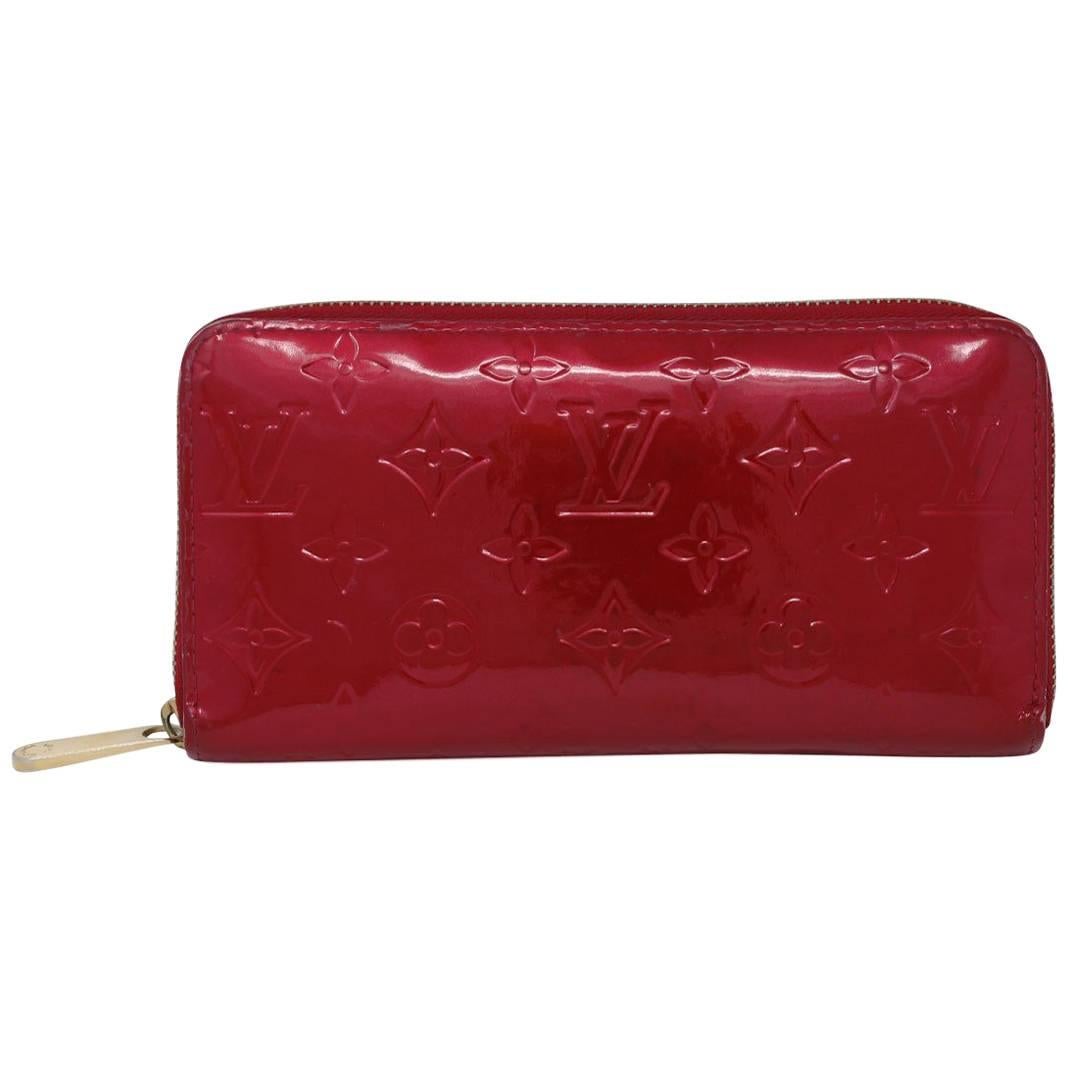 Louis Vuitton Zippy Wallet Red Vernis Leather in Box