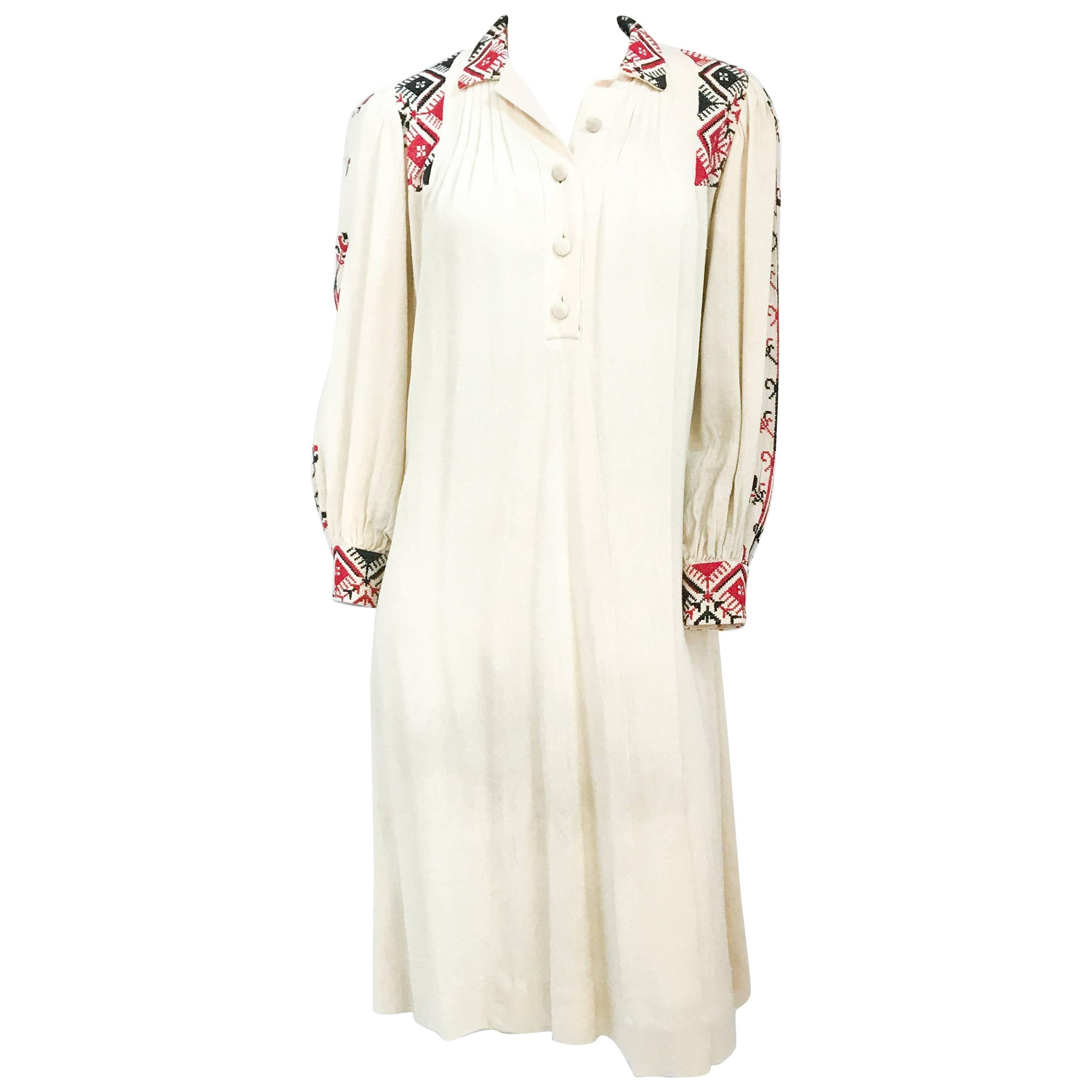 1920s Bohemian Cream Handmade dress For Sale
