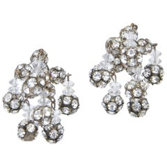 Rhinestone Ball Earrings, c.1950s