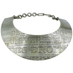 Vintage Biche de Bere "Déclaration Universelle des Droits de L'Homme" Choker Necklace