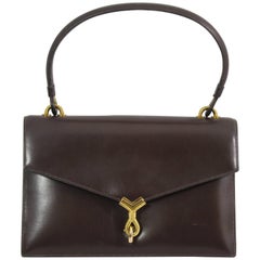 60's Vintage Hermes Bag "Cordeliere" in Brown Box Leather