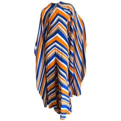 Used Cardinali Chevron Stripe Jumpsuit and Matching Floor Length Cape, 1970 