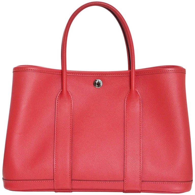 Hermes 2017 Coral Epsom Leather Garden Party 30 TPM Tote Bag w. Box and