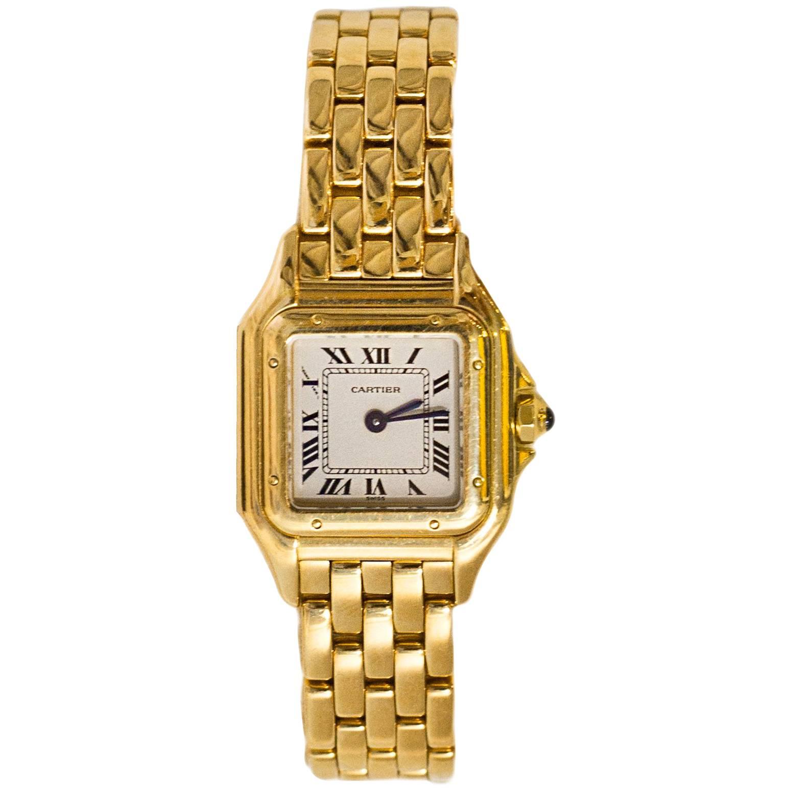 Cartier 18k Yellow Gold Small Panthere de Cartier Watch 