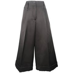 MARC JACOBS Size 6 Black Silk Wide Leg Pleated Culottes Pants