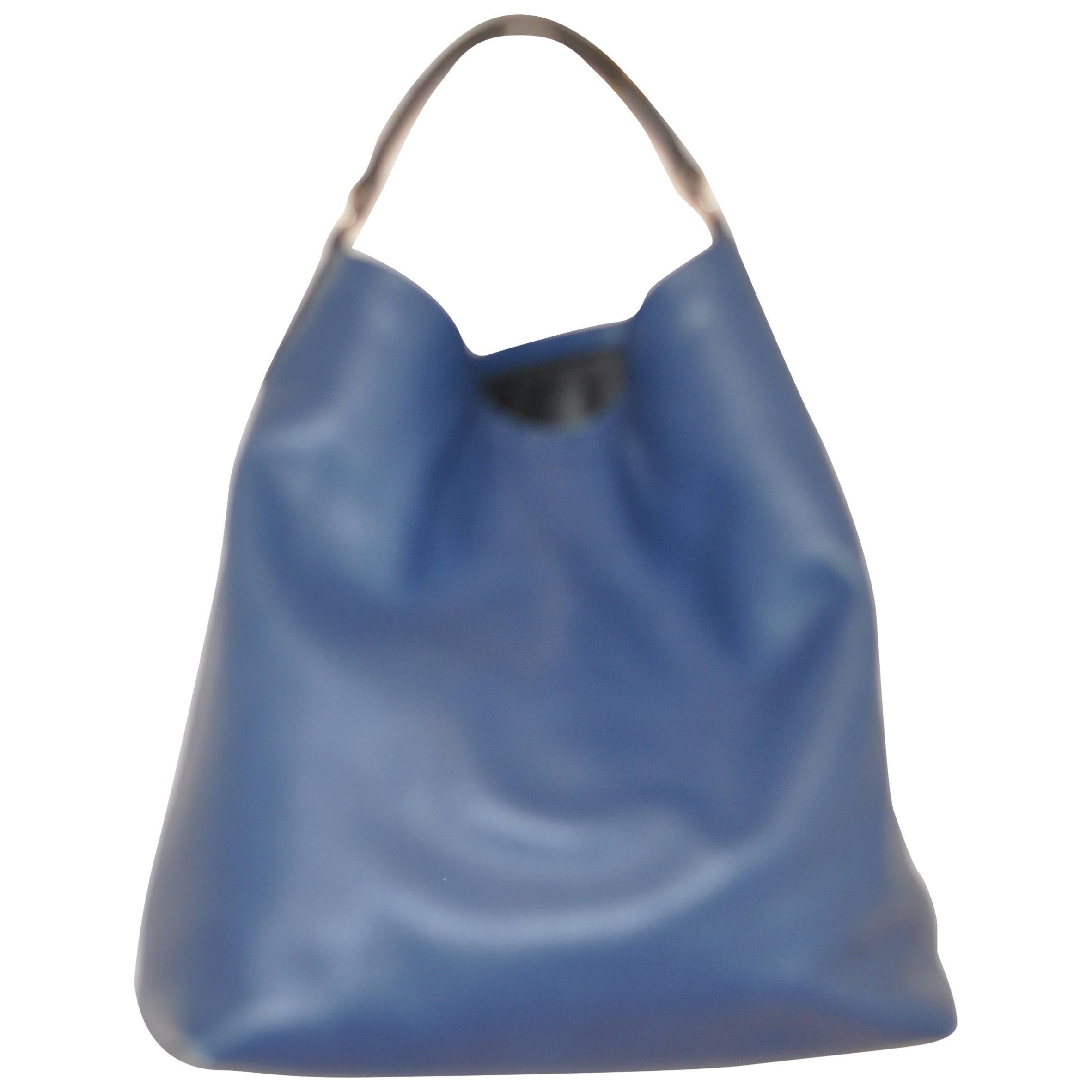 Proenza Schouler Blue Pebbled Leather Hobo Bag