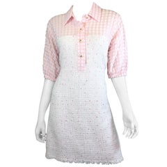 Chanel Gingham and Tweed Dress