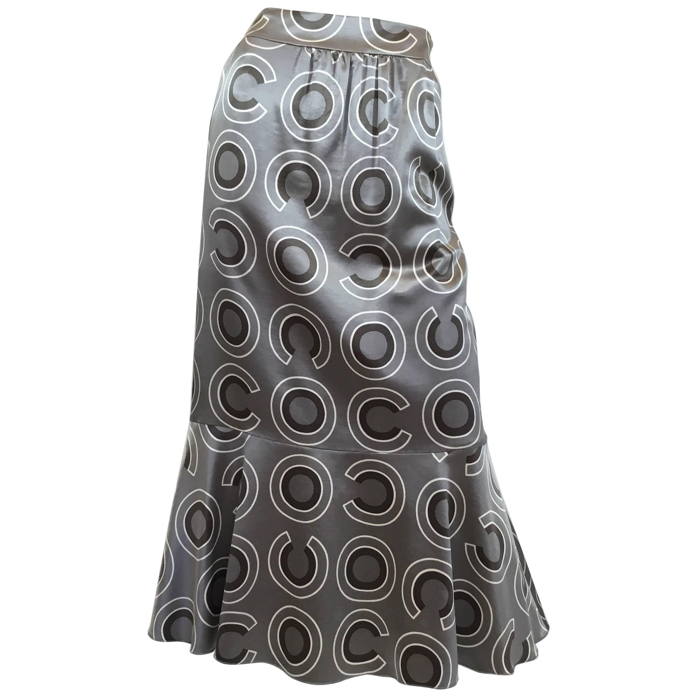 Chanel Fluted Coco Maxi Skirt, 2001   For Sale