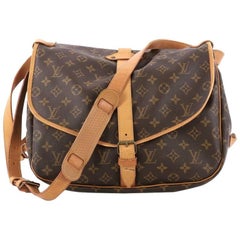 Louis Vuitton Saumur Handbag Monogram Canvas MM