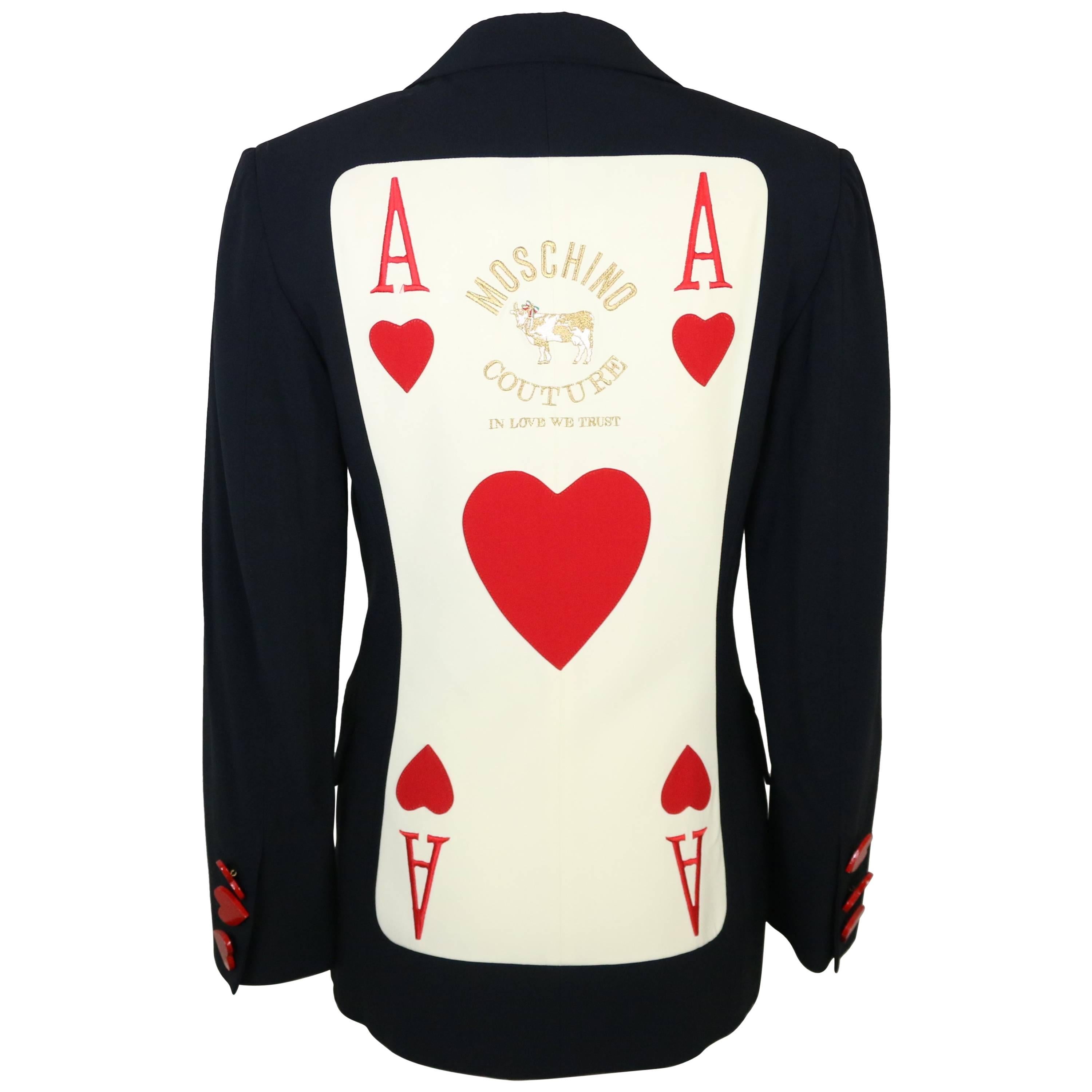 Moschino Couture "Aces of Hearts" Black Blazer
