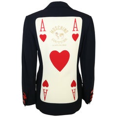 Vintage Moschino Couture "Aces of Hearts" Black Blazer