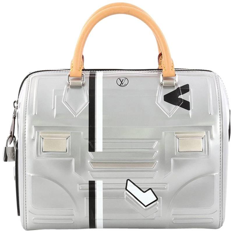 Louis Vuitton Speedy Handbag Printed Embossed Leather 25