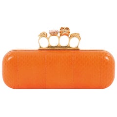 Alexander McQueen Knuckle Box Clutch Leather Long