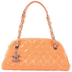 Chanel Just Mademoiselle Handbag Quilted Patent Small
