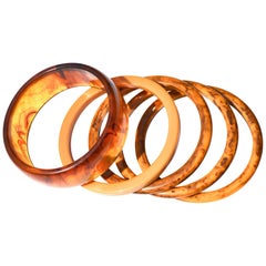 Apple Juice Swirl Bakelite Bracelets