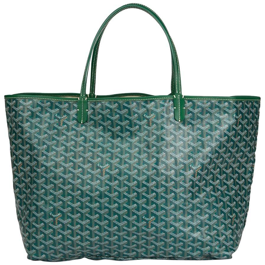 2011 Goyard Green Chevron Coated Canvas St Louis GM at 1stDibs