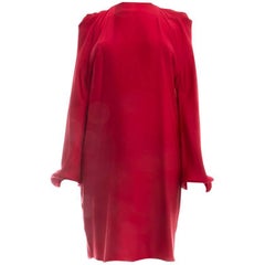Lanvin Red Dress with Gold Tone Neck Band, Winter 2017