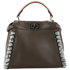 Fendi Peekaboo Handbag Leather with Python Whipstitch Mini