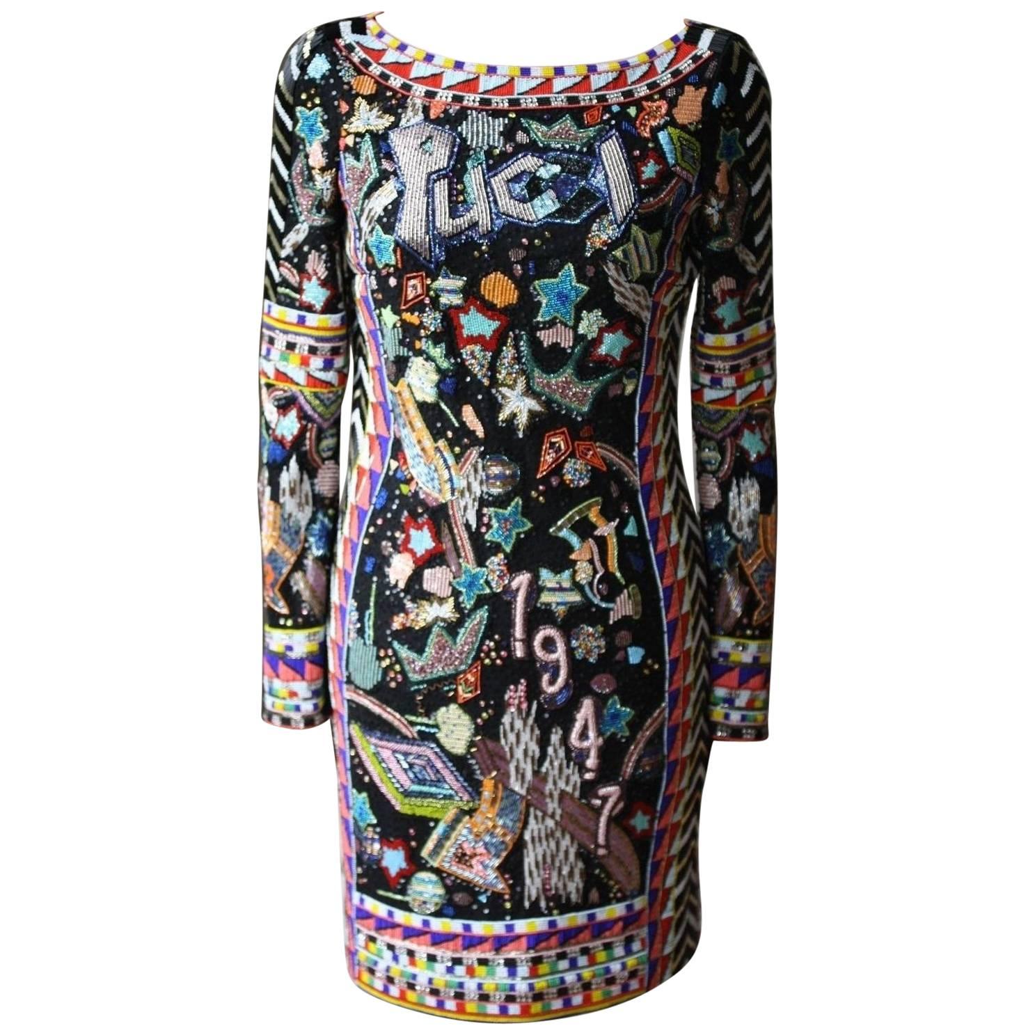 Emilio Pucci Bead Embellished Mini Dress