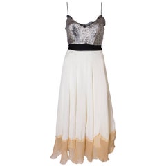A Vintage 1990s silk chiffon and beaded party dress by Chloe