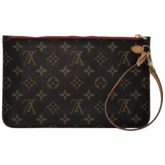 Louis Vuitton Monogram Neverfull MM/GM Pouch ONLY with Cherry Interior Wristlet