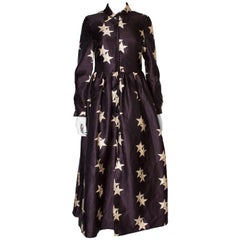 Vintage Star Print Shirt Dress