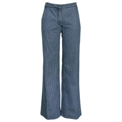 Pantalon à rayures en jean bleu et noir Balenciaga 2002