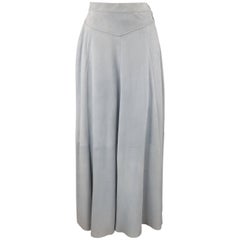 RALPH LAUREN COUNTRY Size 8 Light Blue Suede A Line Maxi Skirt