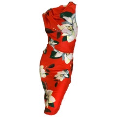 Vivienne Westwood  Anglomania Red Floral Sleeveless Shift Dress