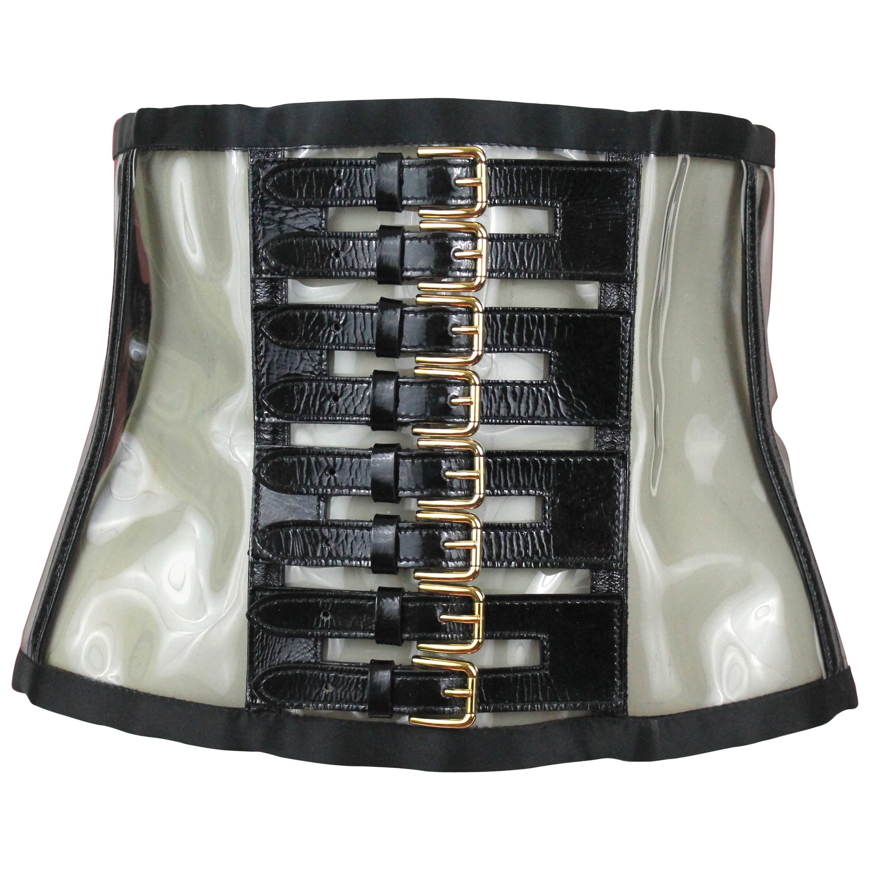 Dolce & Gabbana PVC & Leather Waist Cincher, S/S 2007, Size 24-27