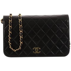 Chanel Vintage 3 Way Full Flap Bag Quilted Lambskin Small