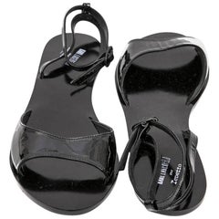 KARL LAGERFELD for REPETTO Sandals in Black Patent Leather Size 40FR