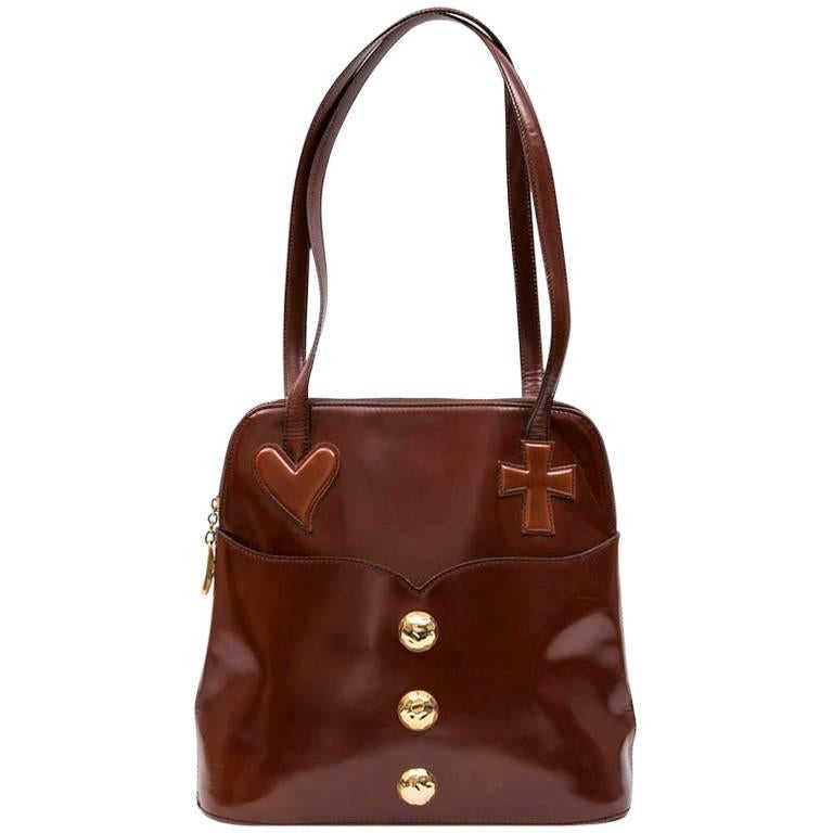 CHRISTIAN LACROIX Vintage Bag in Smooth Tawny Leather